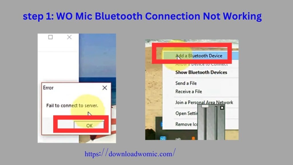 step 1 WO Mic Bluetooth Connection Not Working